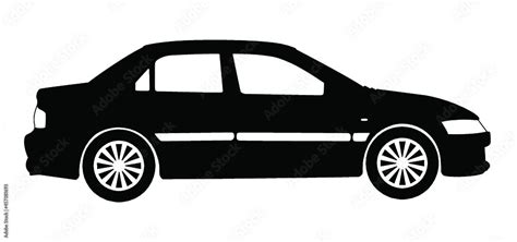 Car silhouette, right side profile of a sports car. Stock Vector ...