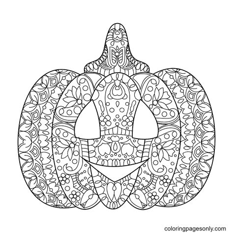 Pumpkin Mandala Free Coloring Page - Free Printable Coloring Pages