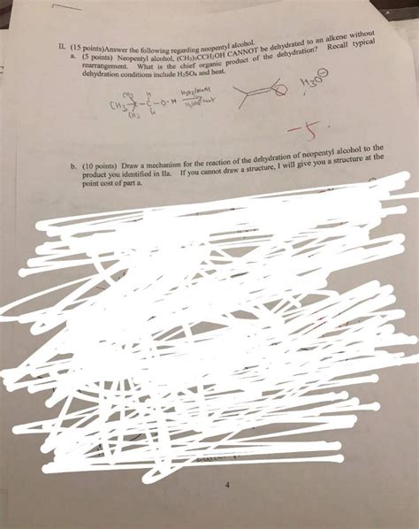 Solved II. Answer the following regading neopentyl alcohol. | Chegg.com