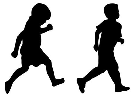 Children running silhouette free Download | Kinderen schilderen ...