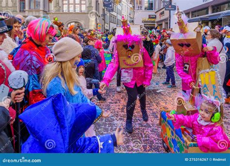 Children Parade Of The Fasnacht Carnival, Lucerne Editorial Photo ...