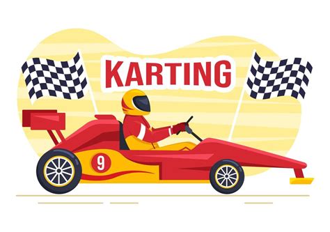 Karting Sport with Racing Game Go Kart or Mini Car on Small Circuit ...