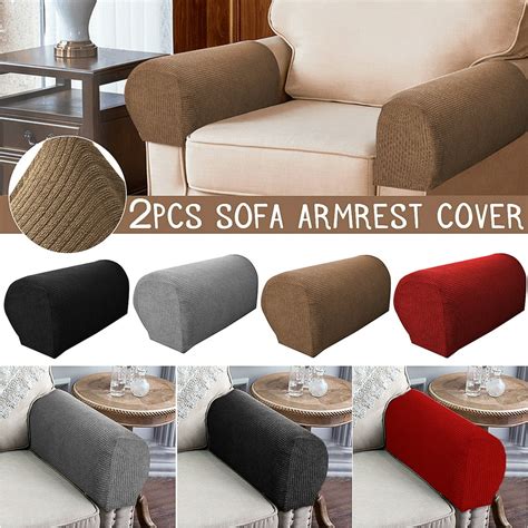 2pcs Furniture Armrest Covers Stretch Slipcovers Sofa Couch Chair Arm ...