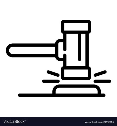 Judge gavel icon outline style Royalty Free Vector Image