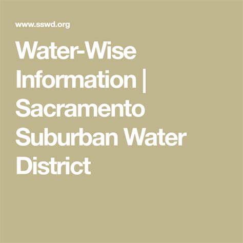 Water-Wise Information | Sacramento Suburban Water District | Water ...