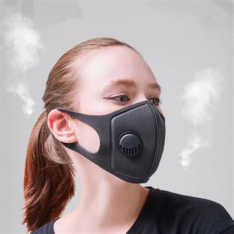 Black Anti Dust Mask PM2.5 Activated Carbon Filter Face Mouth Masks ...