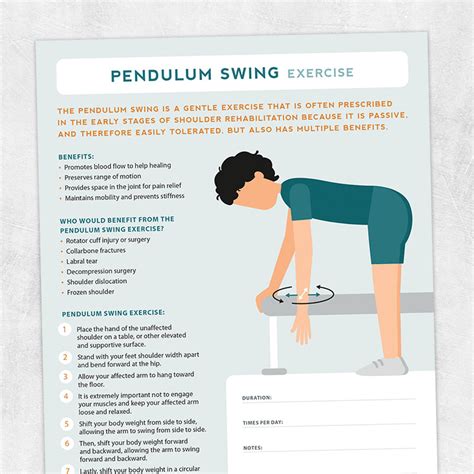 Pendulum Swing Exercise – Adult and pediatric printable resources for ...