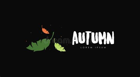 Autumn Logo Design Concept Vector Isolated in Black Background Stock ...