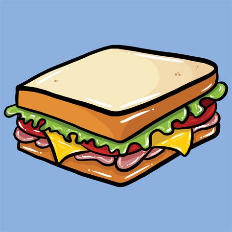 bread sandwich cartoon vector illustration 3473365 Vector Art at Vecteezy