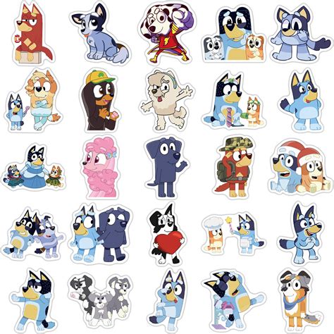 50pcs Bluey Bingo Bulk Stickers P1 Kids Gift Party Decal Vinyl ...