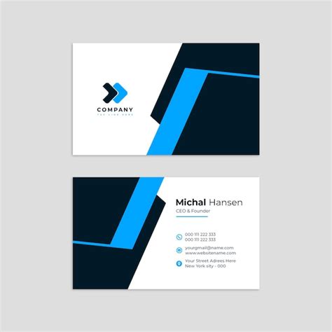 Premium PSD | Modern black and blue business card design