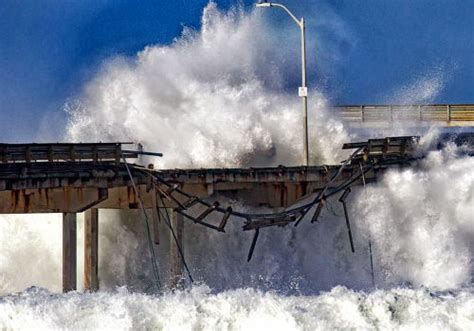 Solve Ocean Beach Pier Rails Break With High Tide Storm jigsaw puzzle ...