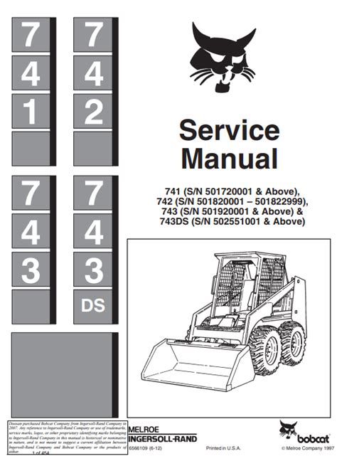 Bobcat 741, Bobcat 742, Bobcat 743, Bobcat 743DS Skid Steer Service ...