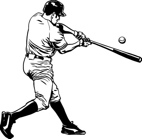 Baseball Silhouette Vector Art - Diamond Scar