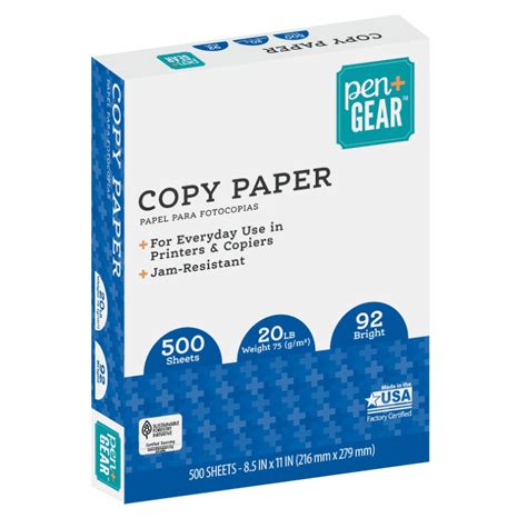 Pen+Gear Copy Paper, 8.5" x 11", 92 Bright, White, 20 lb., 1 Ream (500 ...