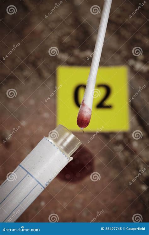 Collecting Evidences Of Blood Stains Stock Photo - Image: 55497745