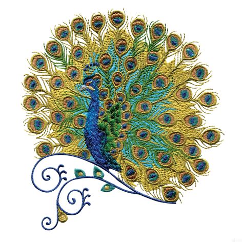 Peacock Embroidery Design | Peacock embroidery designs, Floral machine ...