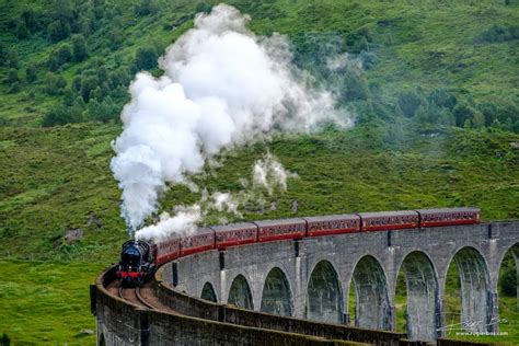 Photography of The Harry Potter Steam Train at the Glenfinnan viaduct ...