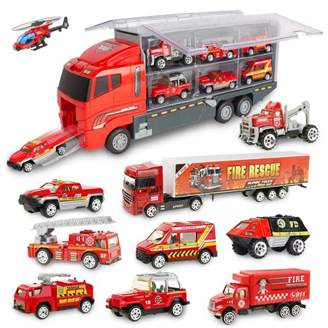 Buy Jenilily Fire Engine Trucks Toys for Boys Rescue Vehicle Car Set ...