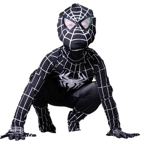 Kids Black Spiderman costume Halloween costumes for kids superHero ...