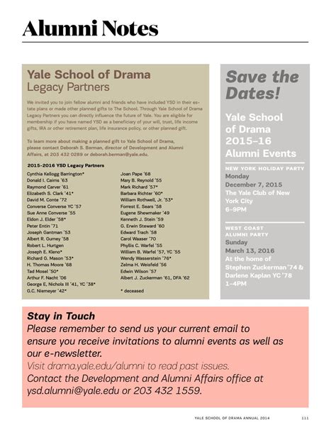 Yale School of Drama 2015 Annual Alumni Magazine by Yale Repertory ...