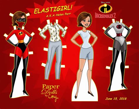 Helen Parr Incredibles 2 - Elastigirl paper doll with clothes ...