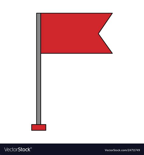 Flag marker in stick isolated icon Royalty Free Vector Image