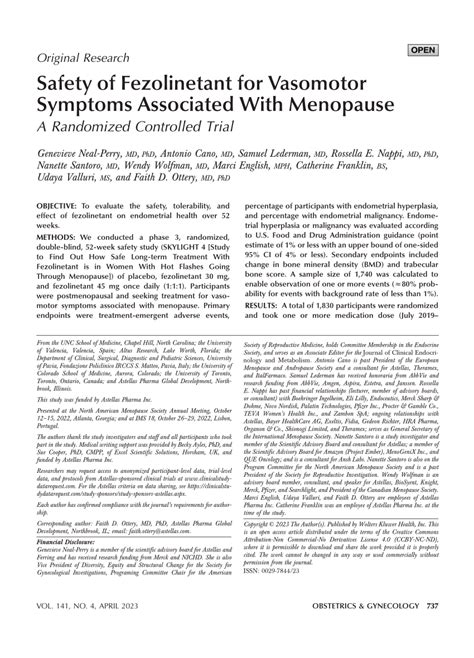 (PDF) Safety of Fezolinetant for Vasomotor Symptoms Associated With ...