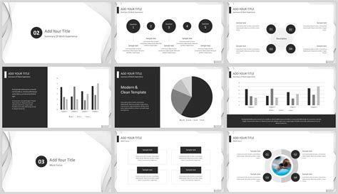 Black & White Business Powerpoint Template - Etsy