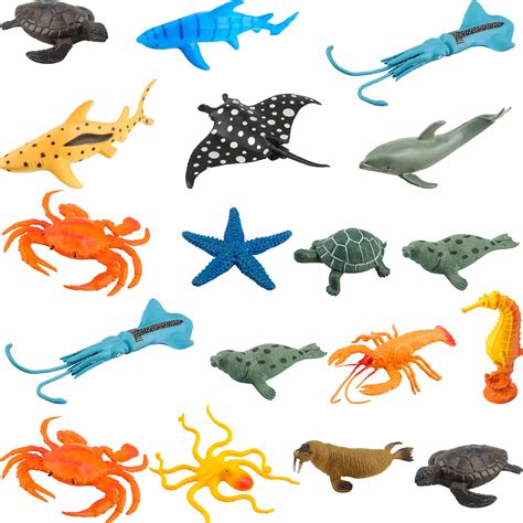 Buy SGBETTER18 Pcs Mini Sea Ocean Animals Toys Realistic Sea Creatures ...