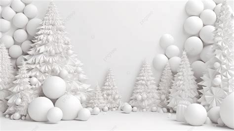 3d Rendering Of Background With White Christmas Tree, Christmas ...