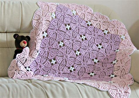 Newborn baby girl crochet blanket handmade cotton baby blanket