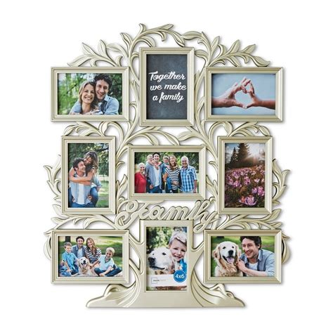 Mainstays 9-Opening Family Tree Wall Collage Picture Frame, Multiple ...