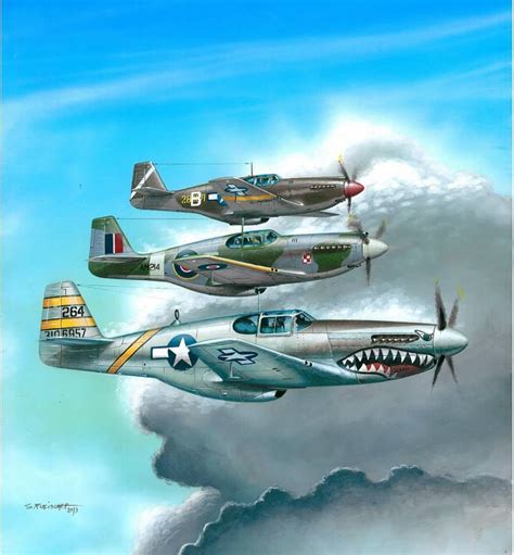 North American A-36, P-51A, and C Mustangs. | Airplane fighter, Wwii ...