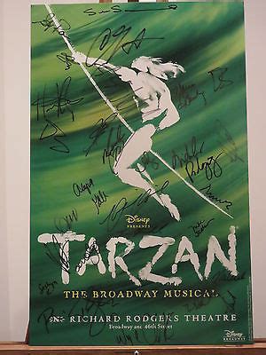 TARZAN Broadway Cast Signed Poster JOSH STRICKLAND JENN GAMBATESE +26 ...