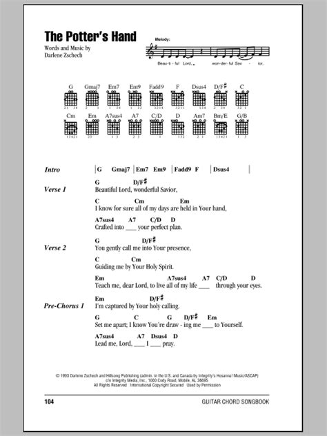 The Potter's Hand by Darlene Zschech - Guitar Chords/Lyrics - Guitar ...