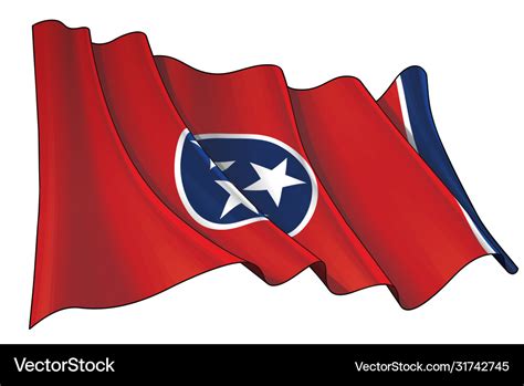 Waving flag state tennessee Royalty Free Vector Image