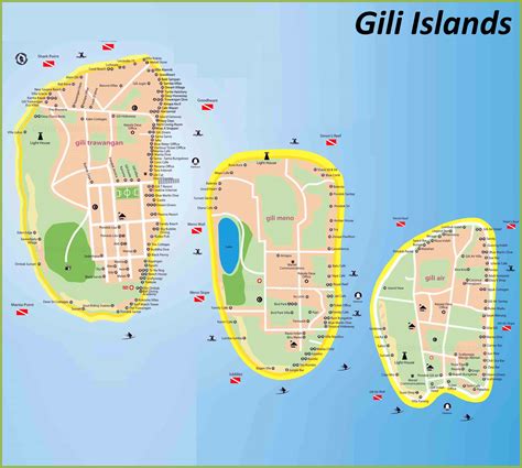 Gili Islands Map | Indonesia | Detailed Maps of Gili Islands (Gili ...