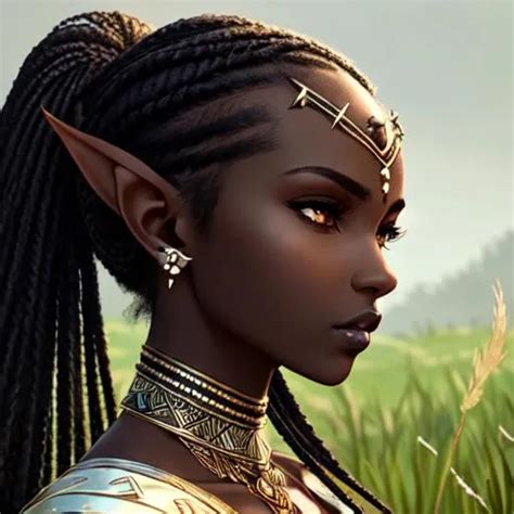 #Tiel# character, dark skin elven female tribal, dar...