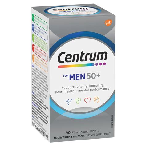 Buy Centrum For Men 50+ 90 Tablets Exclusive Size Online at Chemist ...