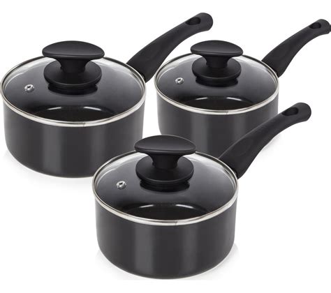 Buy TOWER T81507 3-piece Saucepan Set - Black | Free Delivery | Currys