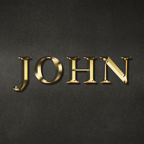 John typography gold effect design | Free Photo - rawpixel