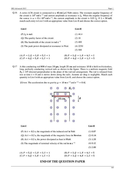 JEE Advanced 2023 Question Paper (PDF) - Download Here - AglaSem Admission