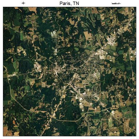 Aerial Photography Map of Paris, TN Tennessee