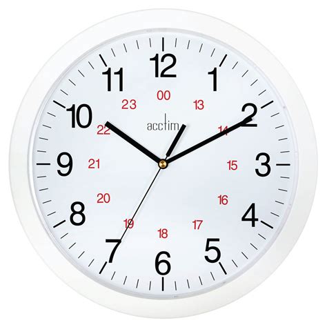 Acctim Metro 24 Hour Plastic Wall Clock 300mm White 21162