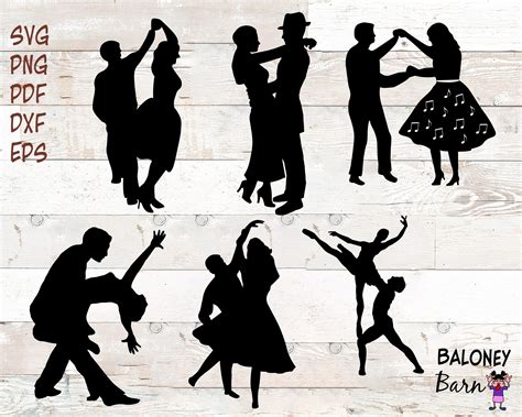 Dancing Clipart Dancing Couple Dancing Silhouette Slow - Etsy Australia