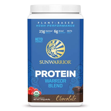 Sunwarrior Warrior Blend, Organic Vegan Protein Powder with BCAAs and ...