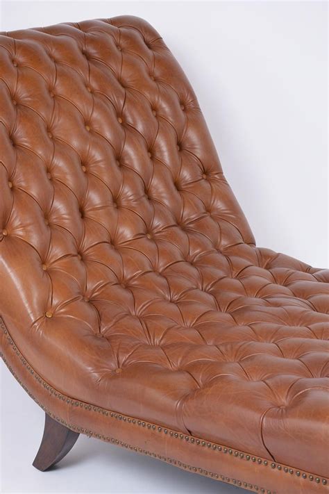 Vintage Leather Chaise Lounge For Sale at 1stDibs