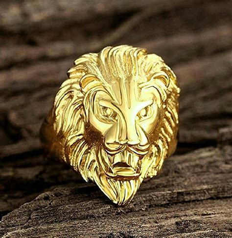 Men's Lion Head ring. | Lion ring, Mens gold rings, Gold rings