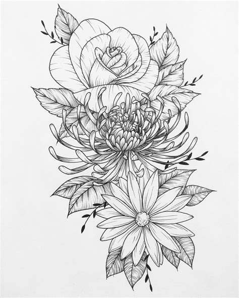 Outline Succulent Flower Tattoo | Types Of Succulent Plant